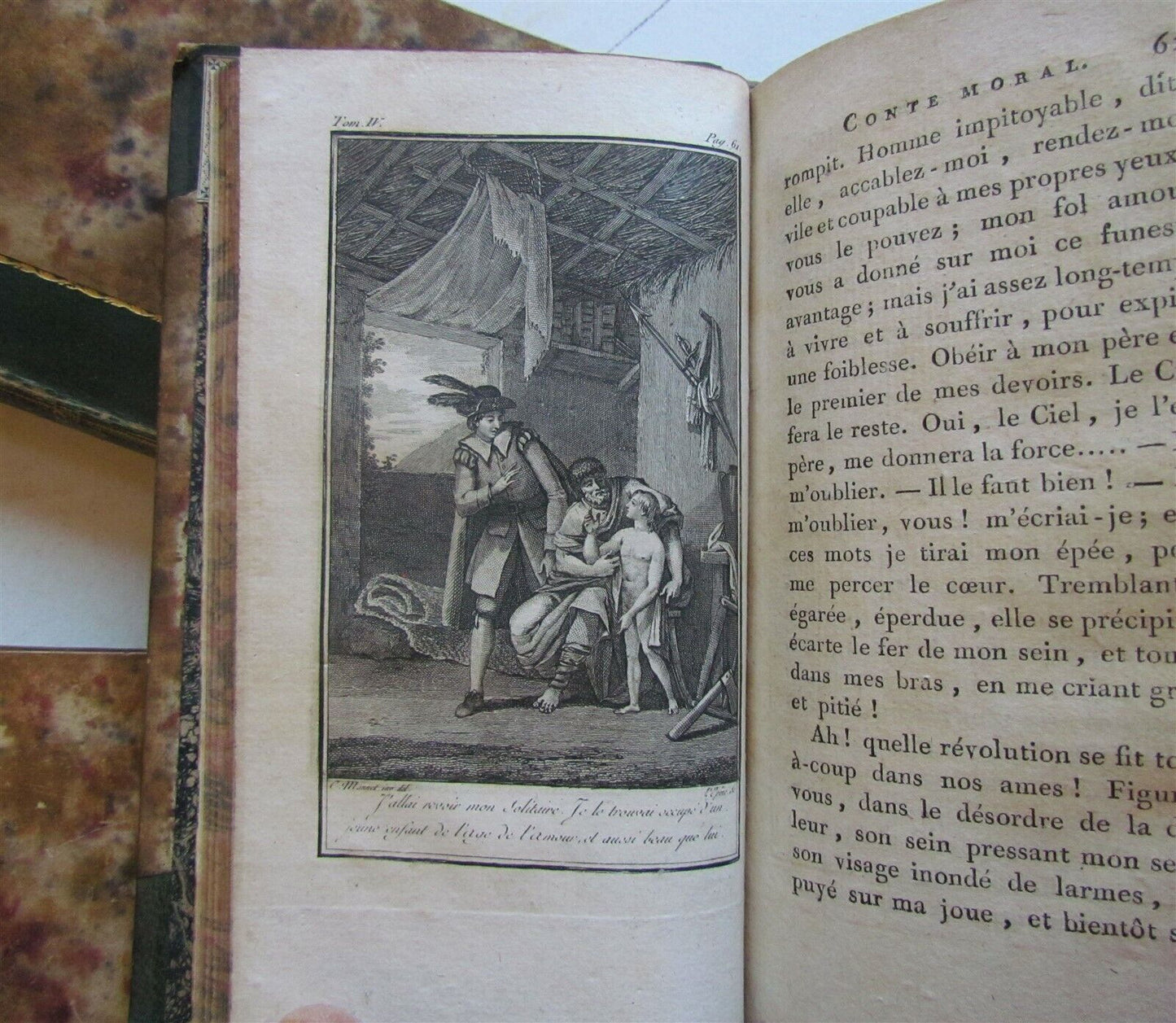 1801 4 volumes NOUVEAUX CONTES MORAUX by MARMONTEL ANTIQUE