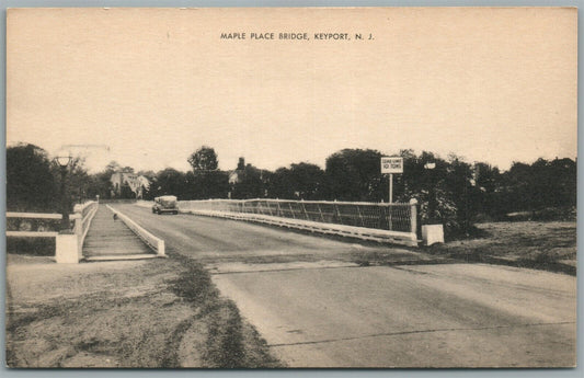 KEYPORT NJ MAPLE PLACE BRIDGE ANTIQUE POSTCARD