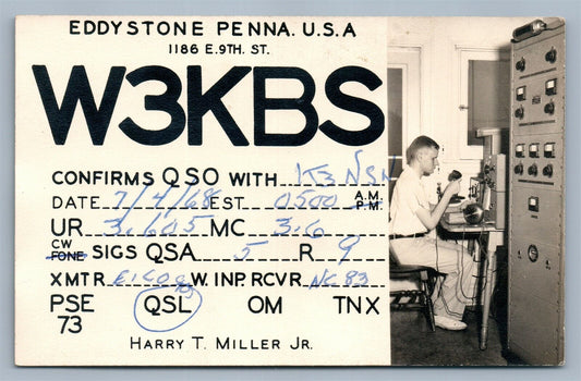 EDDYSTONE PA VINTAGE RADIO CARD REAL PHOTO RPPC