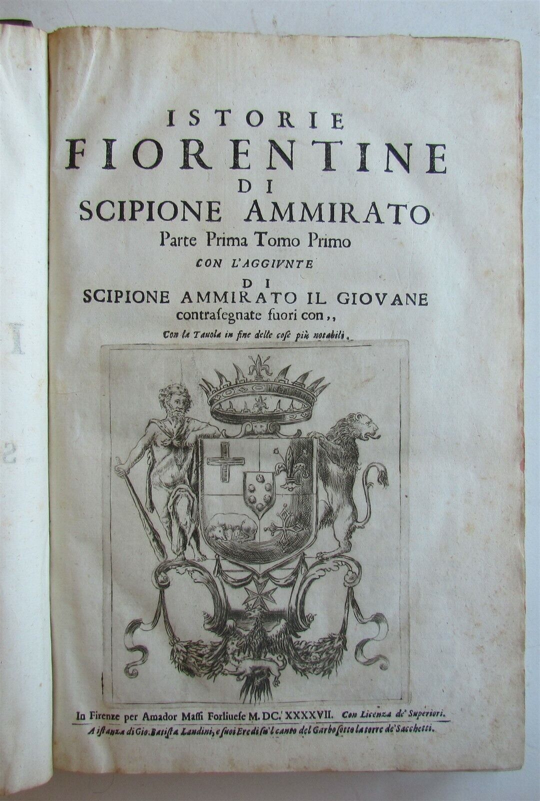 1641-1647 HISTORY OF FLORENCE 3 FOLIO VOLUMES by Ammirato antique VELLUM BOUND