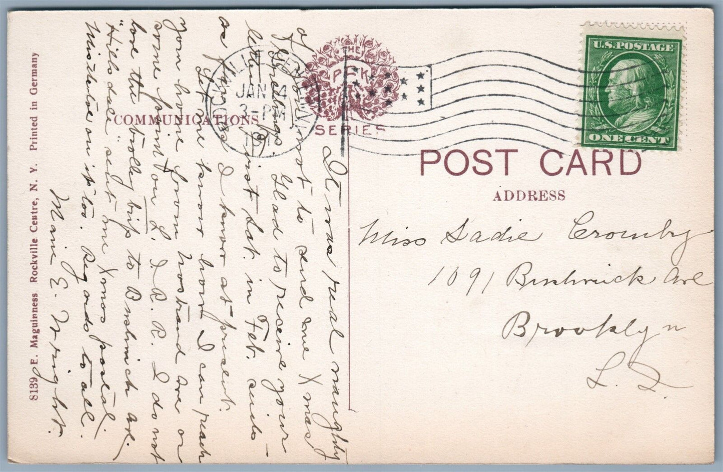 BROOKLYN NY WATER WORKS 1911 ANTIQUE POSTCARD