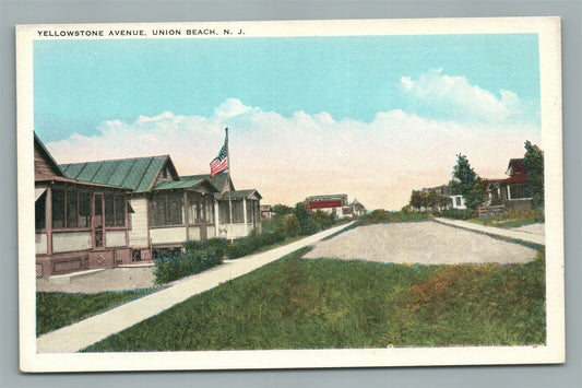 UNION BEACH NJ YELLOWSTONE AVENUE ANTIQUE POSTCARD