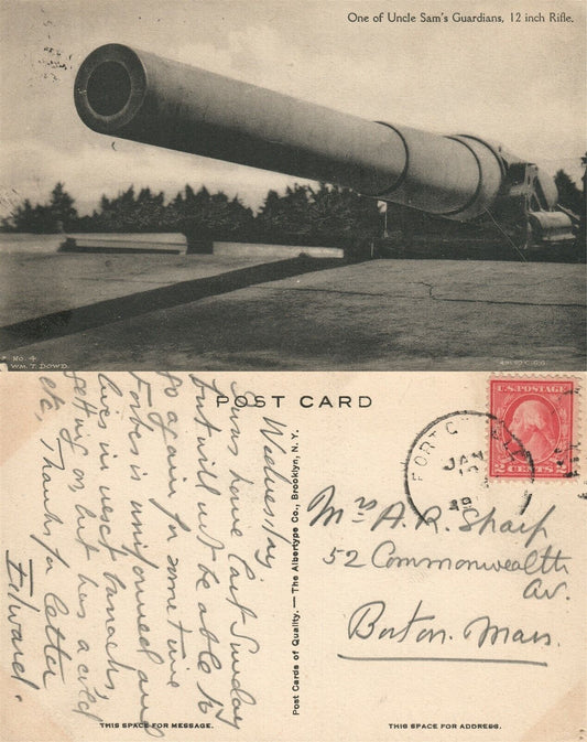 12 INCH RIFLE ONE OF THE UNCLE SAM'S GUARDIANS VINTAGE POSTCARD
