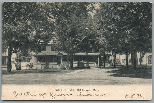 BELCHERTOWN MA PARK VIEW HOTEL ANTIQUE POSTCARD
