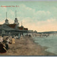 NARRAGANSETT PIER RI THE BEACH ANTIQUE POSTCARD