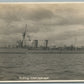 BRITISH MILITARY SHIP HMS CAMBRIAN ANTIQUE REAL PHOTO POSTCARD RPPC