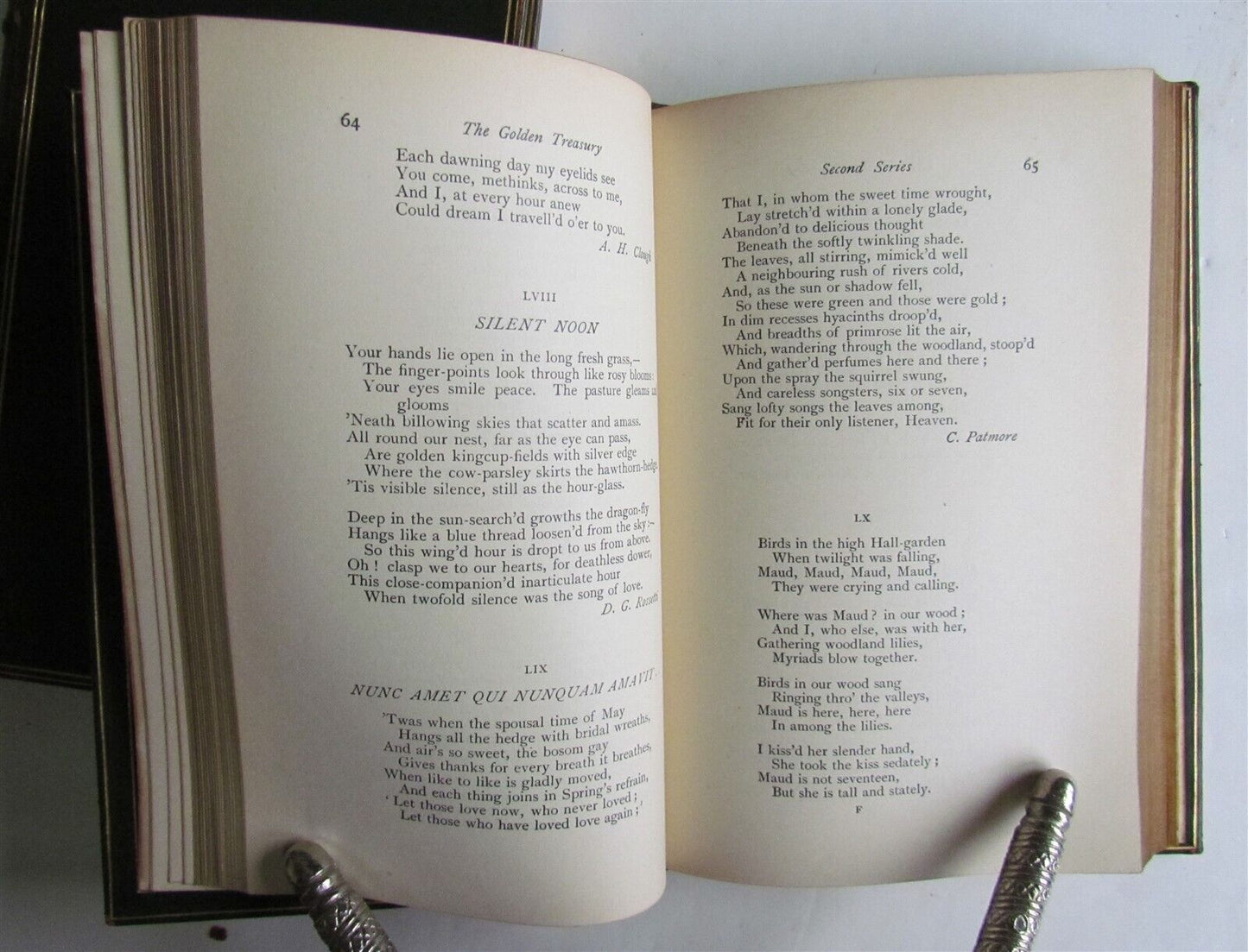 1921-24 GOLDEN TREASURY FRANCIS PALGRAVE 2 volumes FINE SIGNED BINDINGS antique