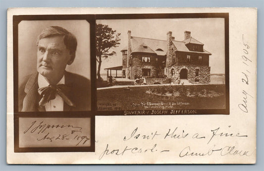 BIZZARDS BAY MA CROWS NEST JOE JEFFERSON HOME ANTIQUE REAL PHOTO POSTCARD RPPC