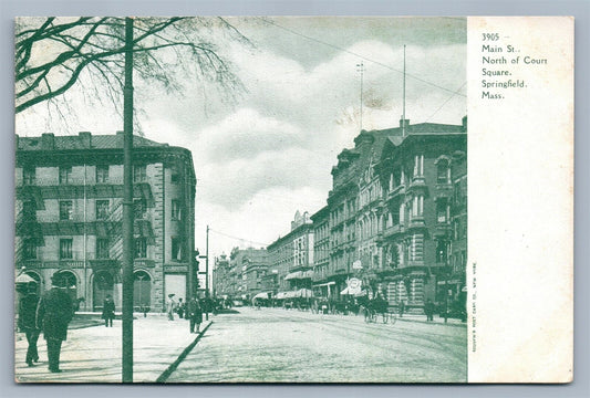 SPRINGFIELD MA MAIN STREET ANTIQUE UNDIVIDED POSTCARD