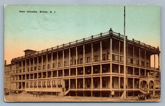 BELMAR NJ HOTEL COLUMBIA ANTIQUE POSTCARD
