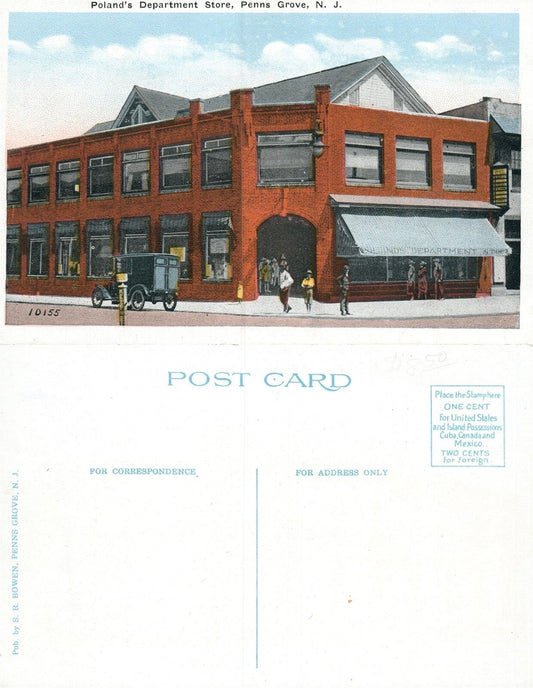 PENNS GROVE N.J. POLAND'S DEPARTMENT STORE ANTIQUE POSTCARD