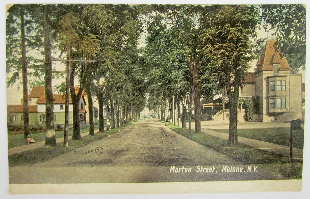 1908 ANTIQUE POSTCARD - MORTON STREET MALONE N.Y.
