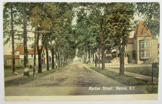 1908 ANTIQUE POSTCARD - MORTON STREET MALONE N.Y.