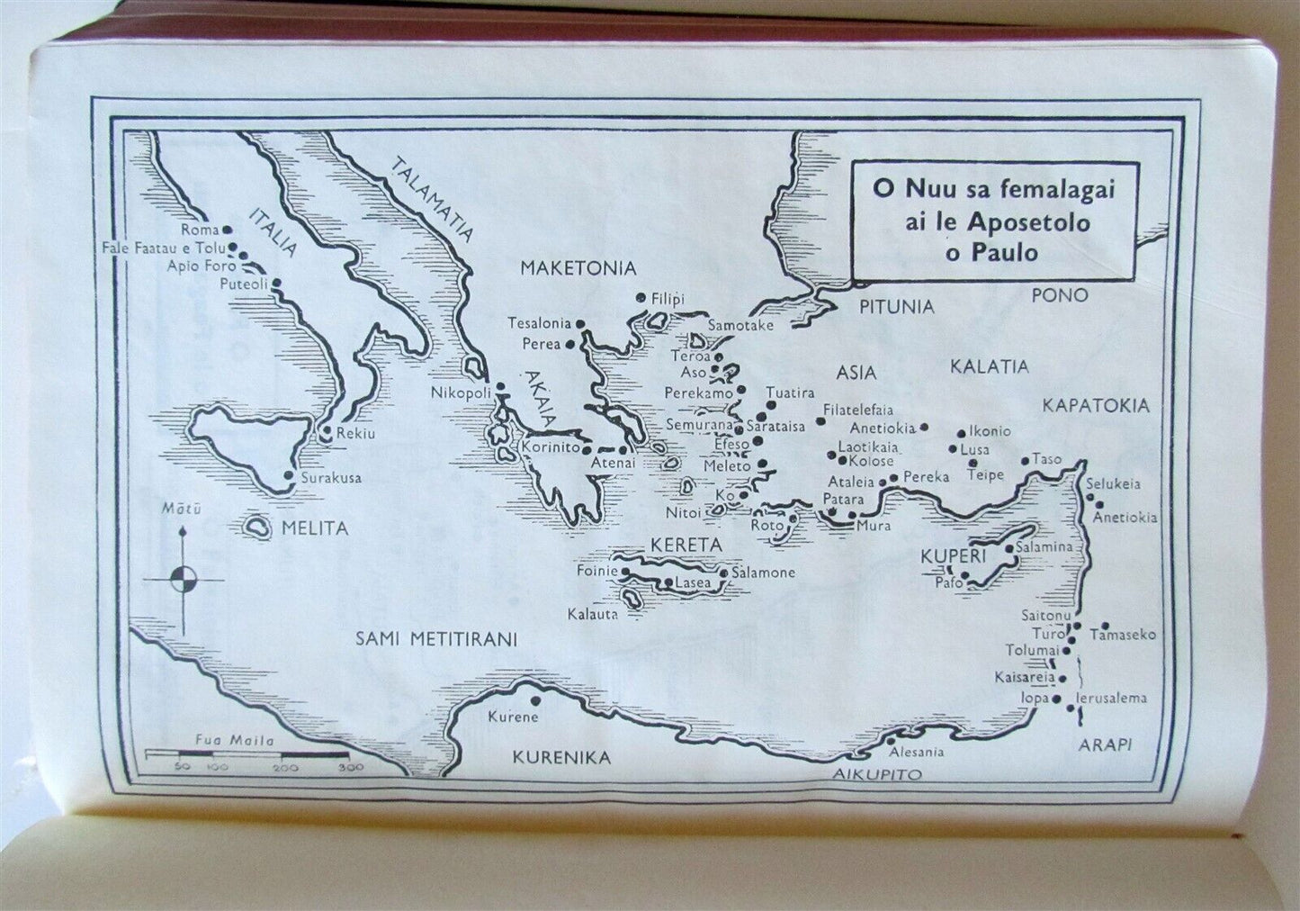 NEW ZEALAND SAMOAN BIBLE O LE TUSI PAIA vintage 1970 w/ MAPS Polynesian language