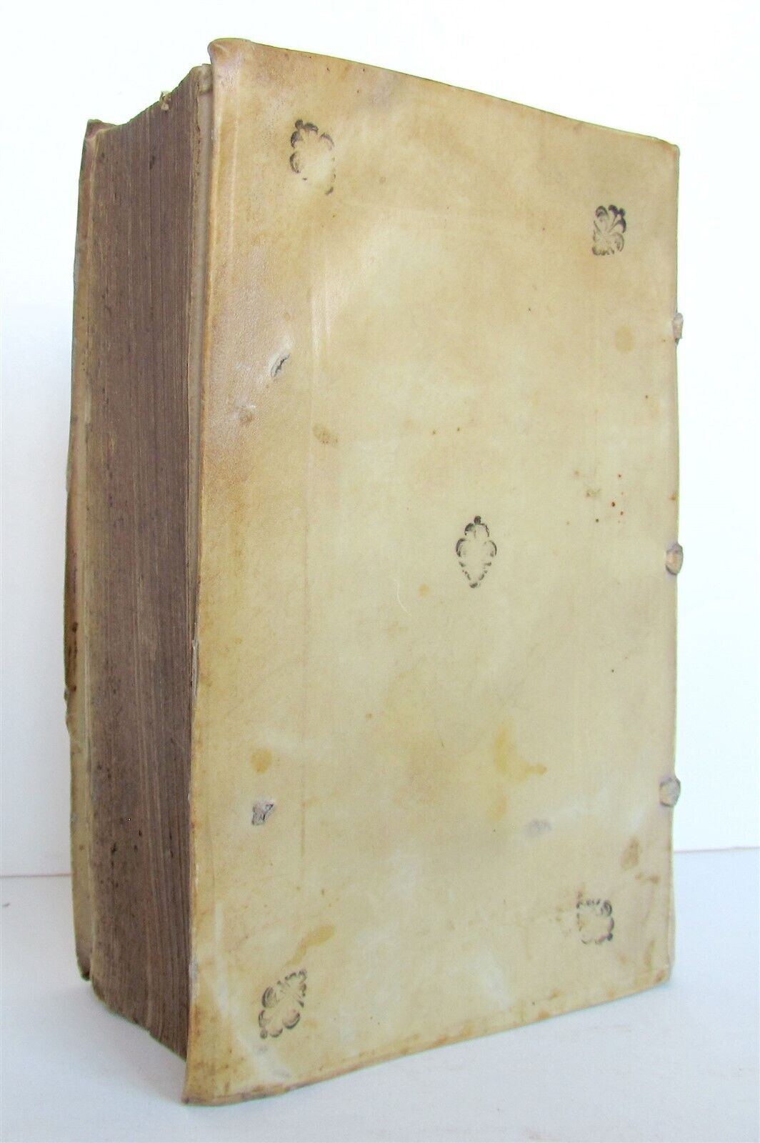 1571 Opus eruditissimum antique DECORATED & DATED VELLUM BINDING