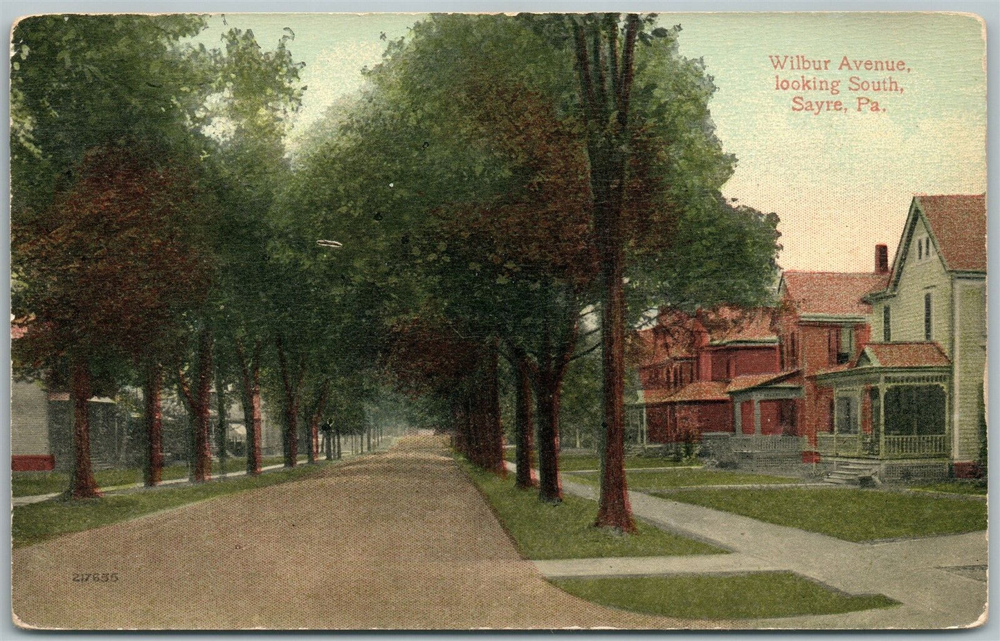 SAYRE PA WILBUR AVENUE ANTIQUE POSTCARD