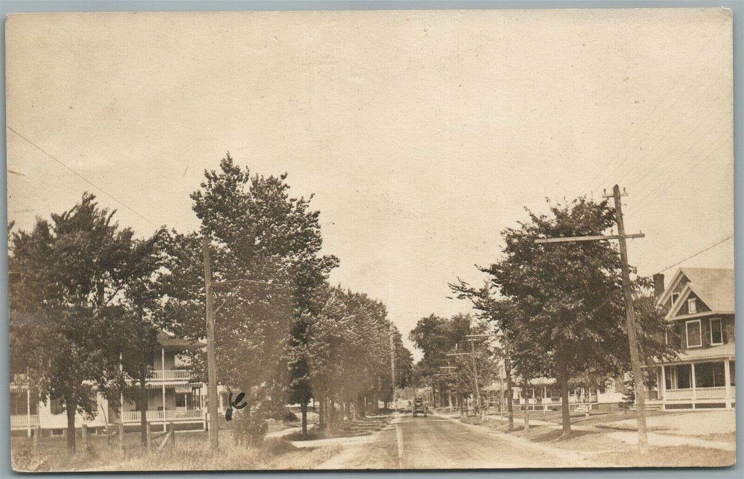 GREENFIELD MA STREET SCENE ANTIQUE REAL PHOTO POSTCARD RPPC