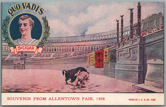 ALLENTOWN FAIR PA CIGARS ADVERTISING ANTIQUE POSTCARD
