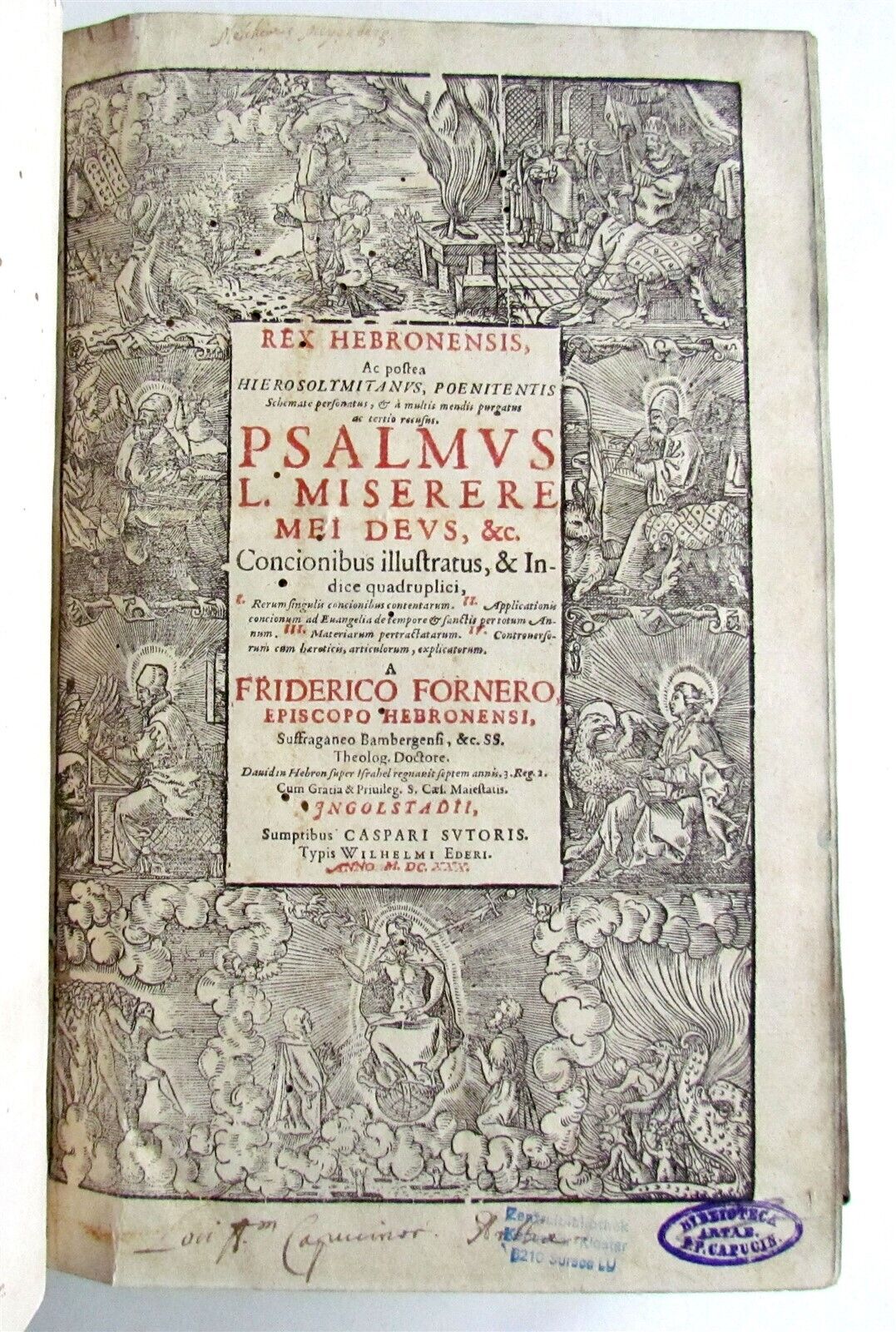 1630 Friedrich Forner antique PIGSKIN FOLIO Rex Hebronensis Psalmus Miserere Mei