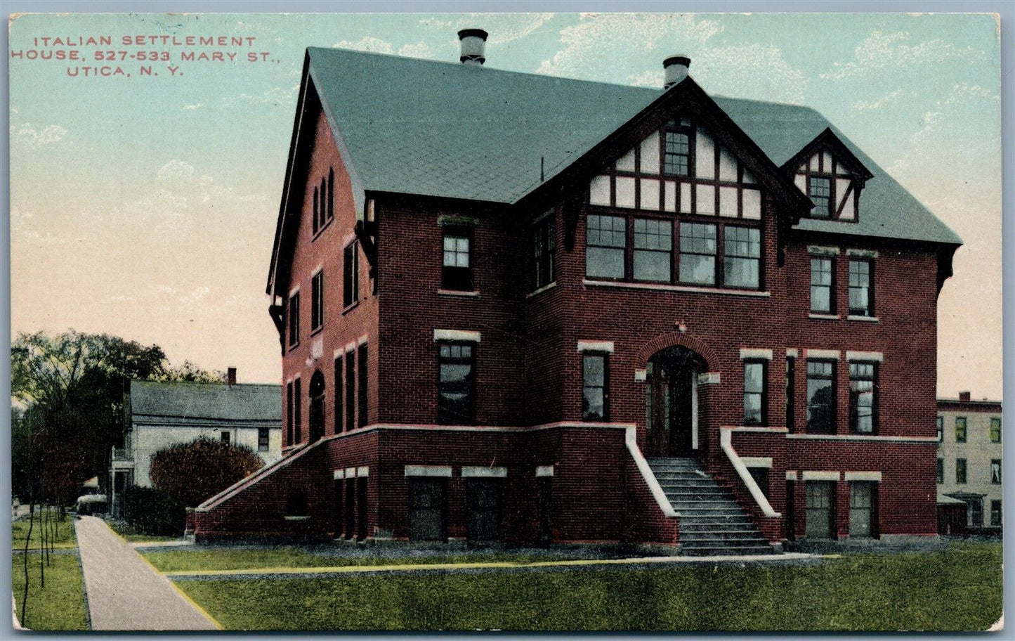 UTICA NY ITALIAN SETTLEMENT HOUSE MARY STREET ANTIQUE POSTCARD