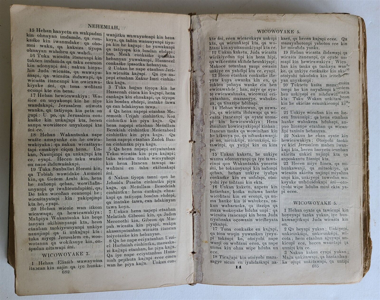 1879 BIBLE in DAKOTA LANGUAGE antique AMERICANA rare