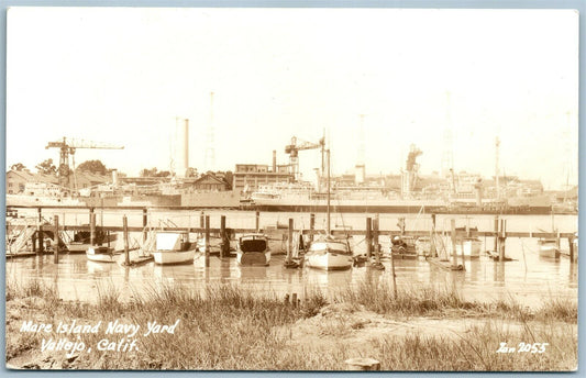 VALLEJO CA MARE ISLAND NAVY YARD VINTAGE REAL PHOTO POSTCARD RPPC