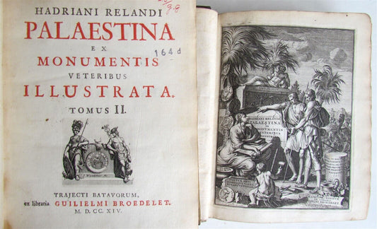 1714 Palaestina ex Monumentis Verteribus 2 volumes antique VELLUM PALESTINE ILL