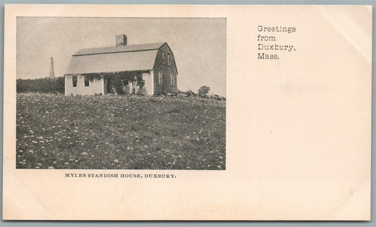 DUXBURY MA MYLES STANDISH HOUSE ANTIQUE POSTCARD PRIVATE MAILING CARD