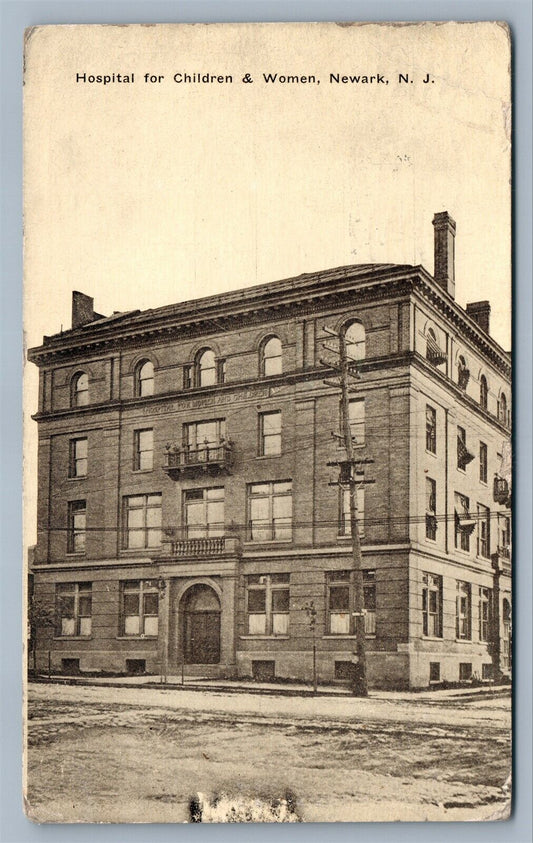 NEWARK NJ HOSPITAL FOR CHILDREN & WOMEN ANTIQUE POSTCARD