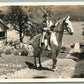 LAKE GEORGE NY TOWN CRIER HORSEMAN VINTAGE REAL PHOTO POSTCARD RPPC