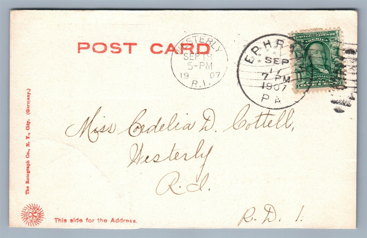 EPHRATA PA CLARE POINT STOCK FARM ANTIQUE POSTCARD