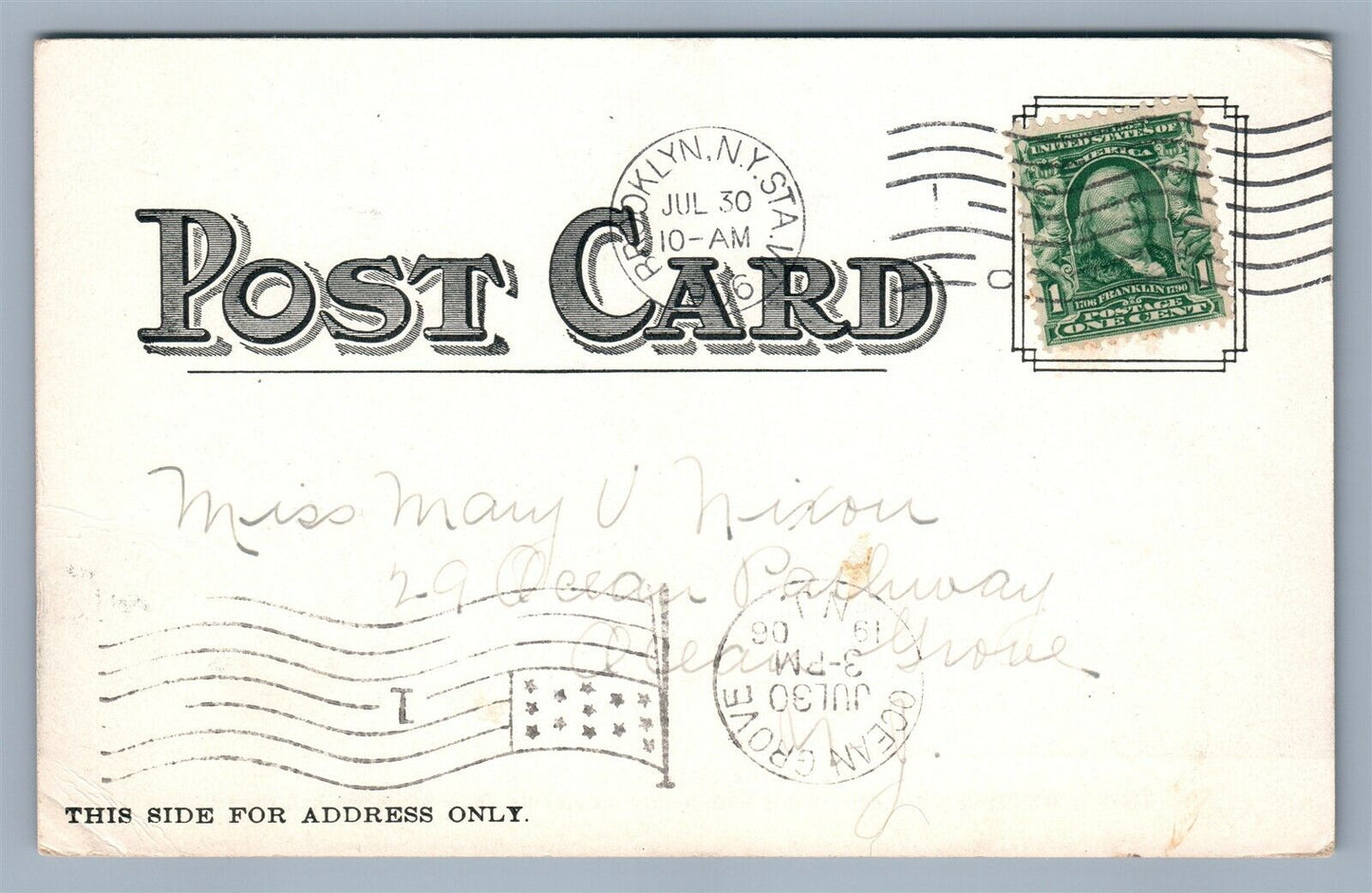 BROOKLYN NY CONEY ISLAND HENDERSON HALL ANTIQUE POSTCARD