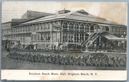 BROOKLYN NY BRIGHTON BEACH MUSIC HALL 1910 ANTIQUE POSTCARD