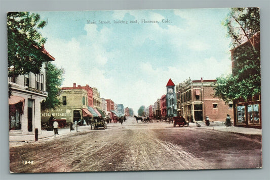 FLORENCE CO MAIN STREET ANTIQUE POSTCARD