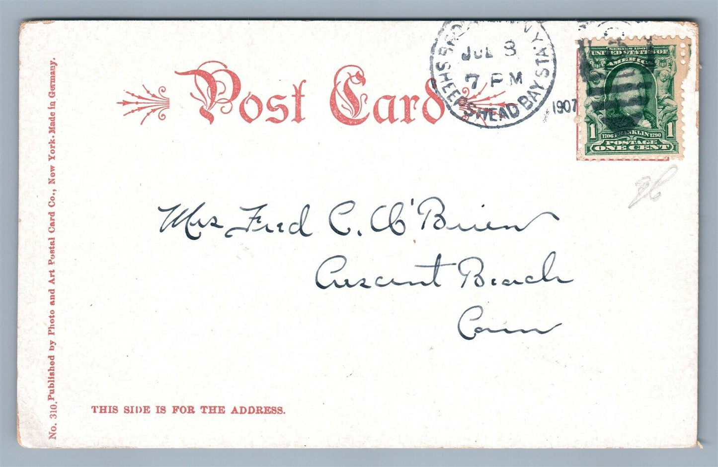 BROOKLYN NY CLINTON AVENUE ANTIQUE POSTCARD