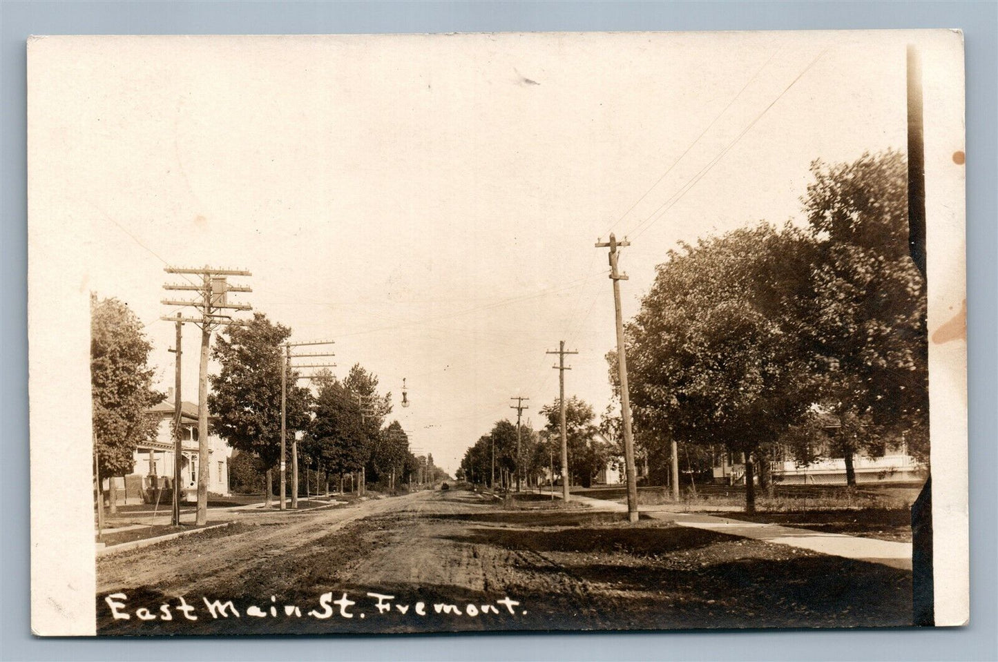 FREMONT MI MAIN STREET ANTIQUE REAL PHOTO POSTCARD RPPC