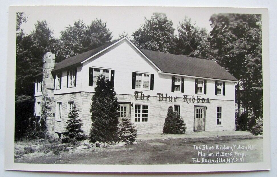RPPC VINTAGE REAL PHOTO POSTCARD BLUE RIBBON RESTAURANT YULAN N.Y.