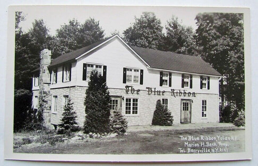 RPPC VINTAGE REAL PHOTO POSTCARD BLUE RIBBON RESTAURANT YULAN N.Y.
