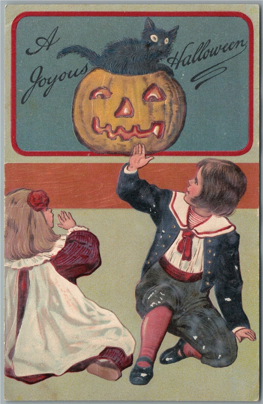 HALLOWEEN JOYOUS ANTIQUE POSTCARD