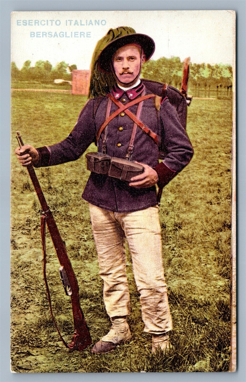 MILITARY THEME ITALIAN ANTIQUE POSTCARD ESERCITO ITALIANO BERSAGLIERE