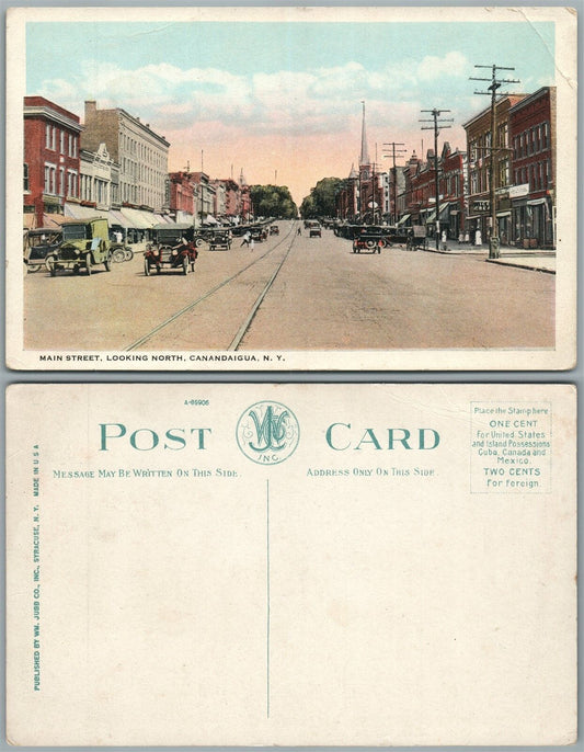 CANANDAIGUA N.Y. MAIN STREET ANTIQUE POSTCARD