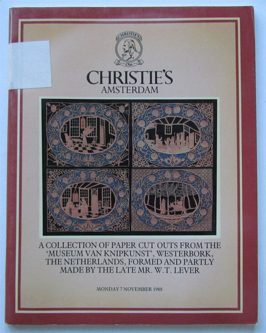 1988 PAPER CUT OUTS MUSEUM VAN KNIPKUNST by W.LEVER CHRISTIE'S AUCTION CATALOG