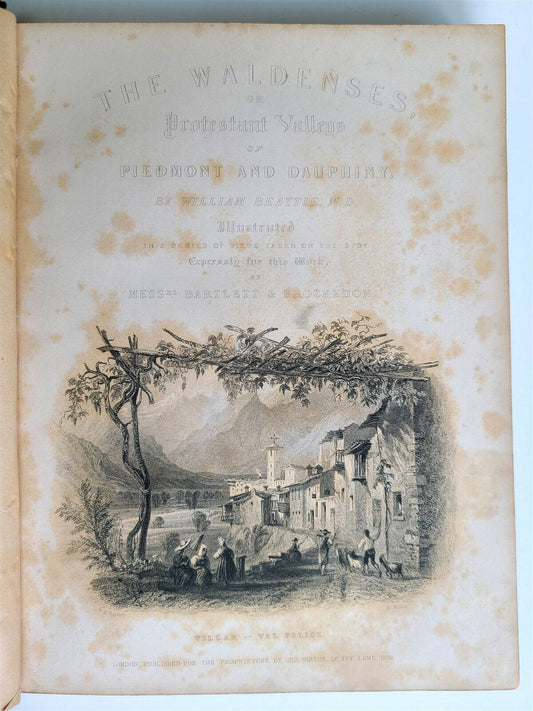 1836 WALDENSES PROTESTANT VALLEYS ILLUSTRATED 41 FINE STEEL ENGRAVINGS antique