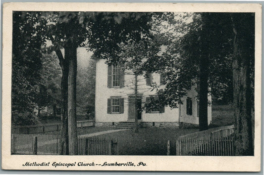 LUMBERVILLE PA METHODIST CHURCH ANTIQUE POSTCARD