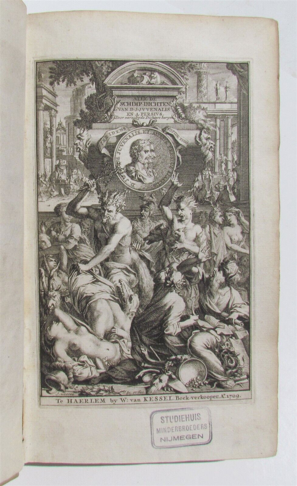 1709 ROMAN POETRY SATYRAE Juvenal & Persius Flaccus VELLUM antique in DUTCH