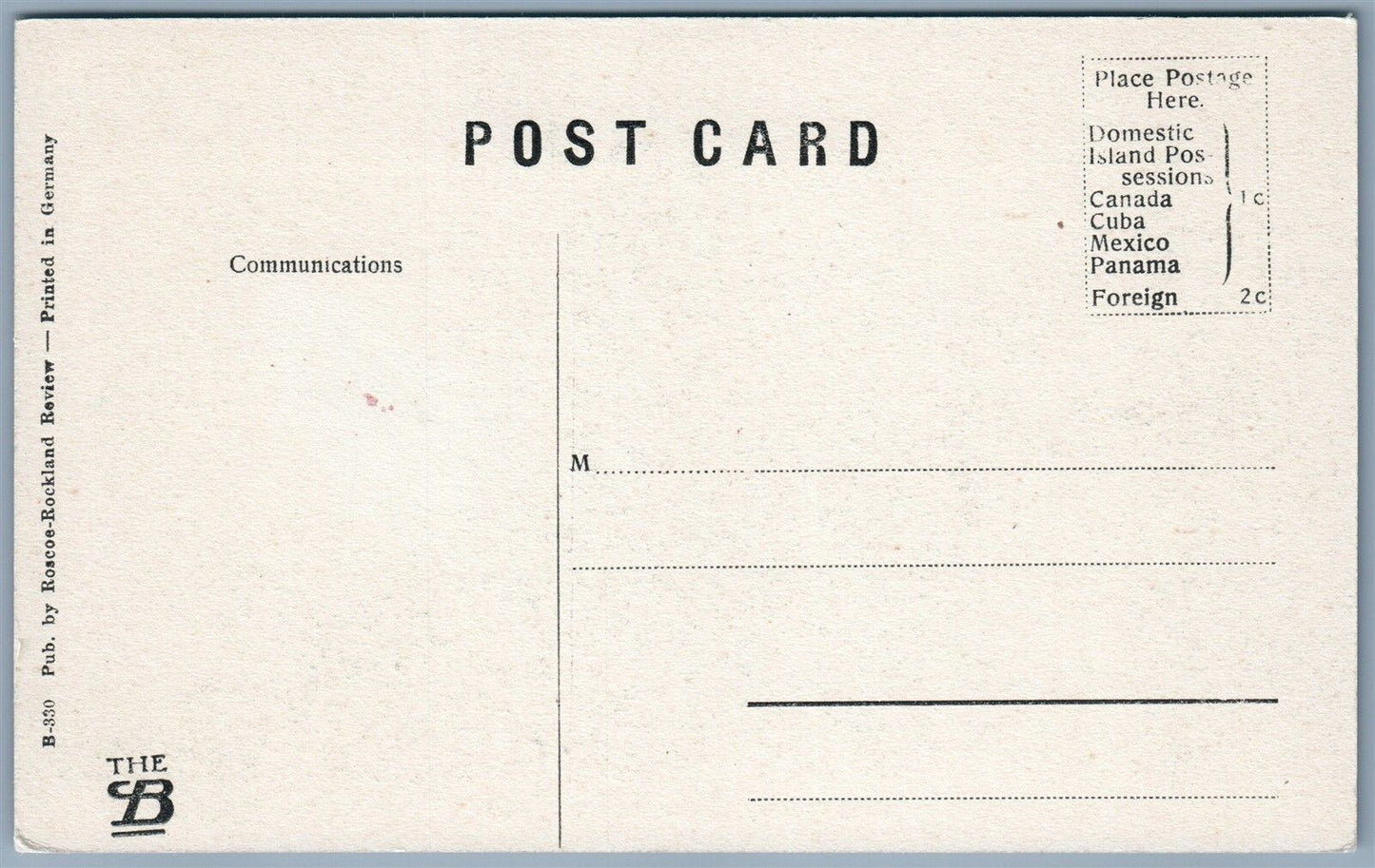 ROSCOE SULL CO. NY LAKE WOOD ANTIQUE POSTCARD