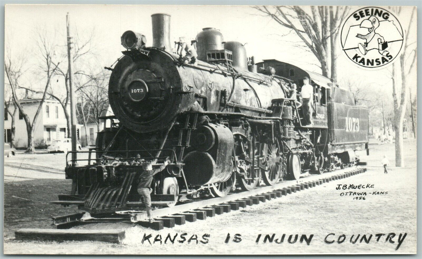 KANSAS VINTAGE REAL PHOTO POSTCARD RPPC train railroad railway