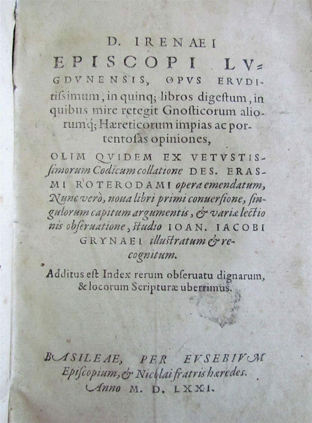 1571 Opus eruditissimum antique DECORATED & DATED VELLUM BINDING