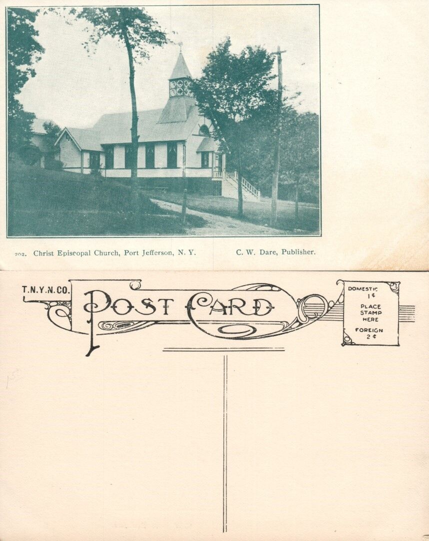 PORT JEFFERSON N.Y. CHRIST EPISCOPAL CHURCH ANTIQUE POSTCARD