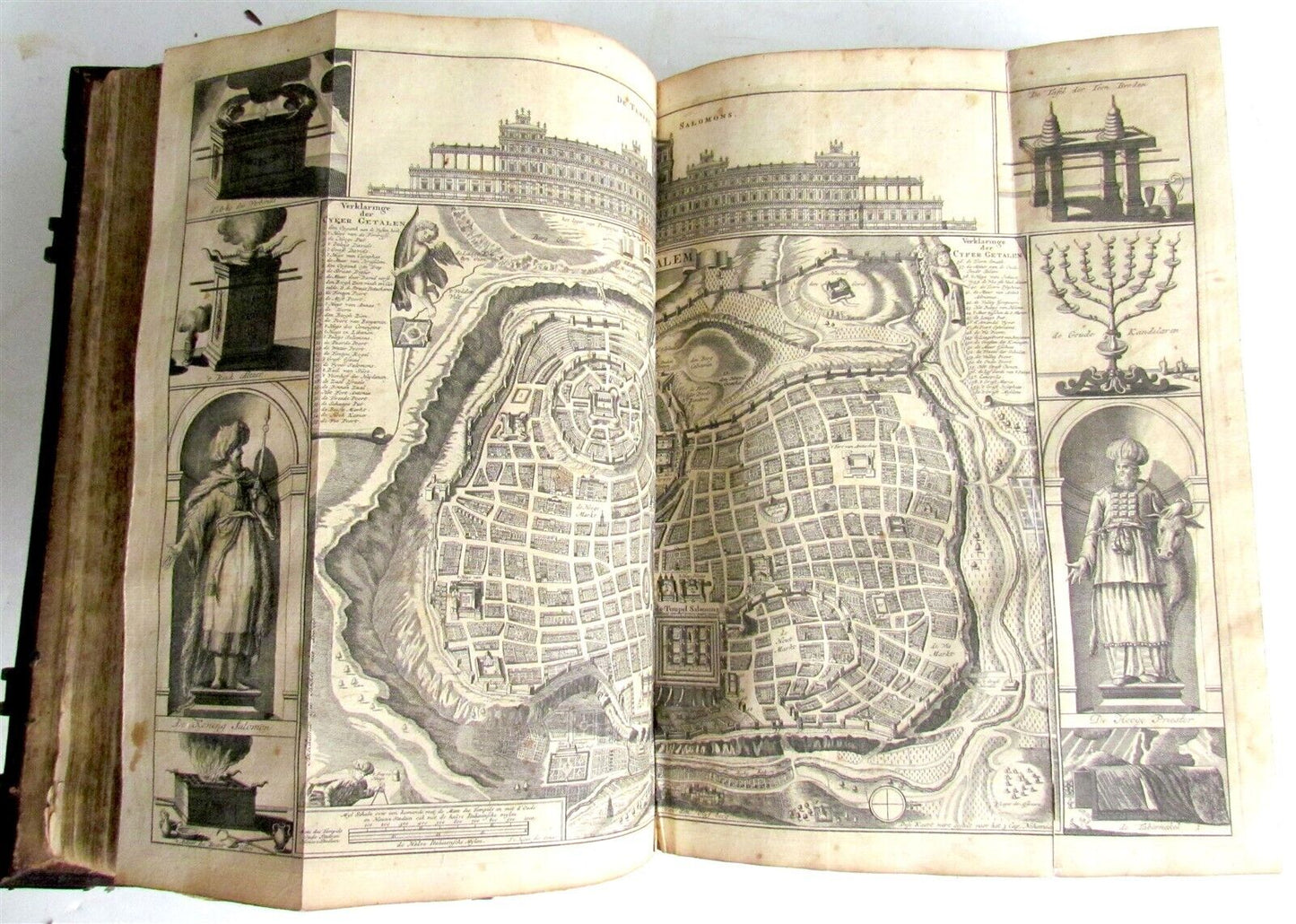 1738 BIBLE in DUTCH ILLUSTRATED w/ MAPS MASSIVE FOLIO in DUTCH antique BIBLIA